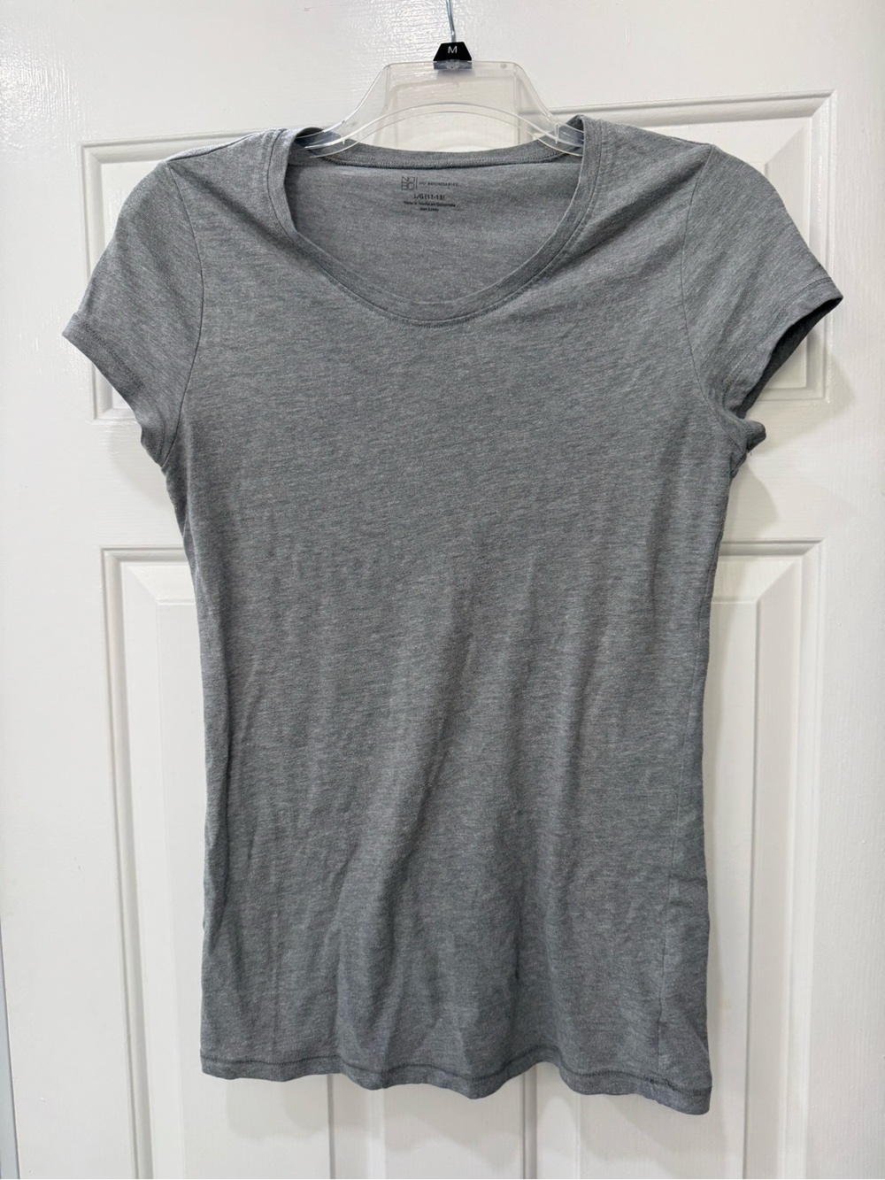 No Boundaries Heather Gray Scoop Neck Short-Sleeve Tee